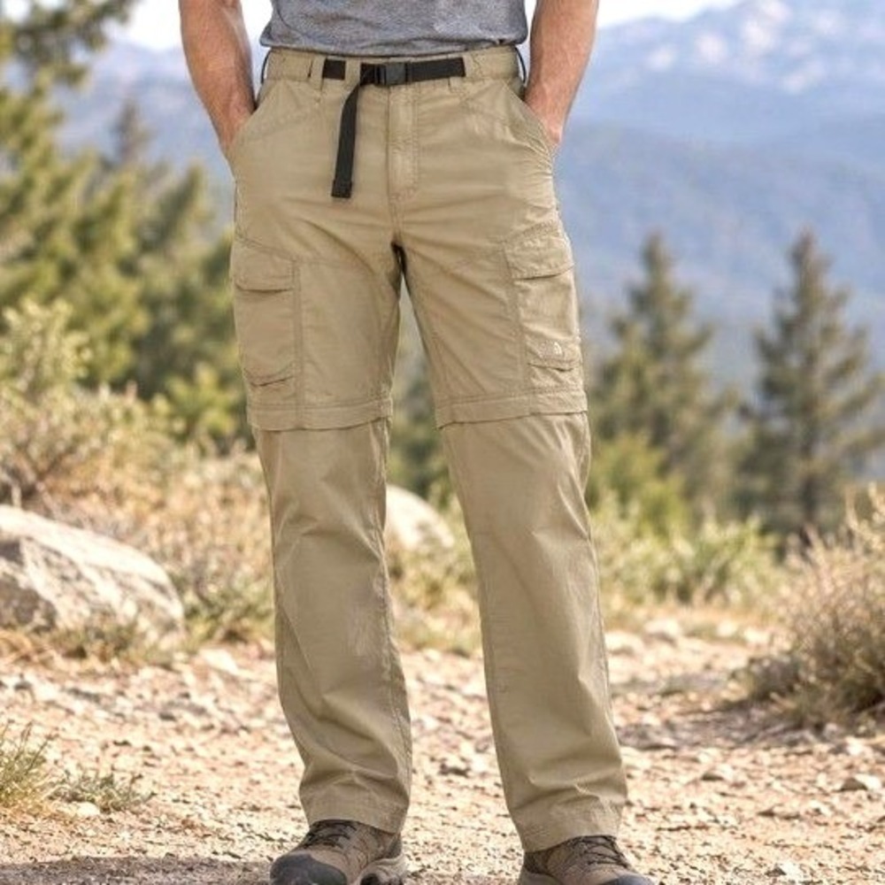 THE NORTH FACE Mens XXXL Tan Nylon Paramount Peak Convertible Cargo Hiking Pants